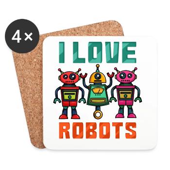 Roboter Robot - Coasters (set of 4) - white - Front
