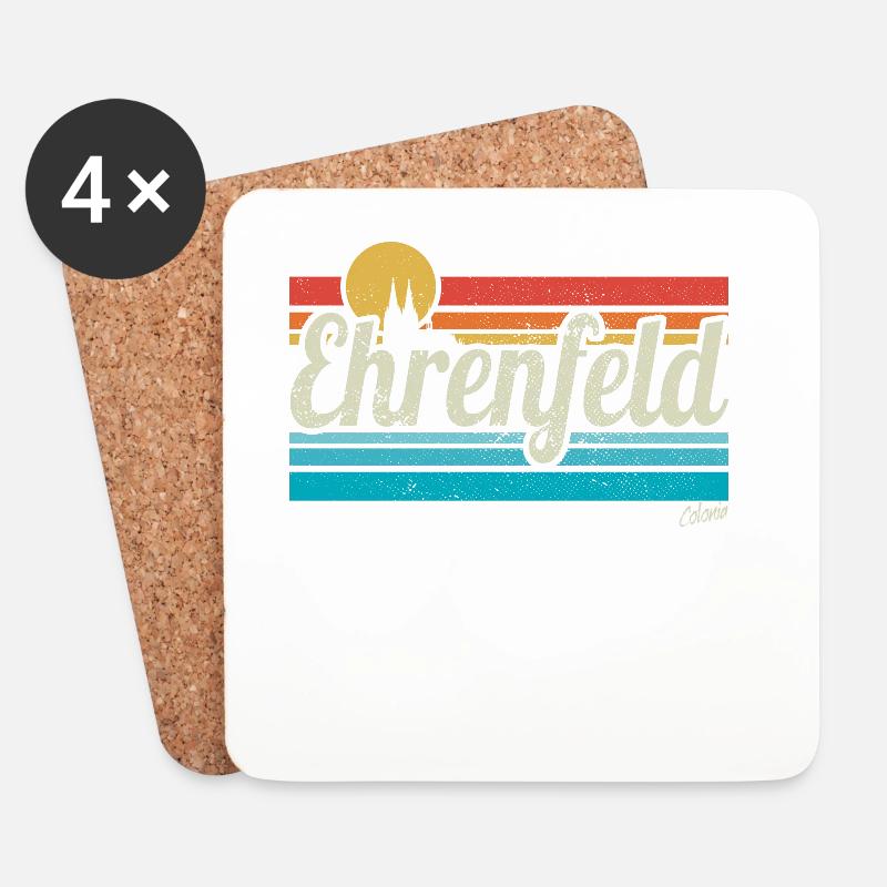 Ehrenfeld Veedel Köln Viertel Retro Vintage Surfer - Untersetzer (4er-Set) - Weiß