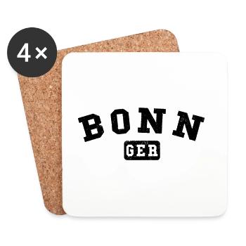 Bonn GER – Vintage Städte-Design - Untersetzer (4er-Set) - Weiß - Vorne