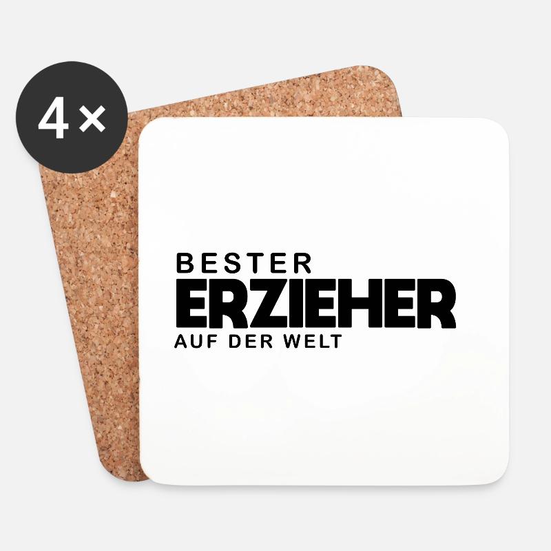 Bester Erzieher - Untersetzer (4er-Set) - Weiß