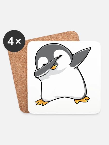Pinguin Dabbing - Untersetzer (4er-Set) - Weiß