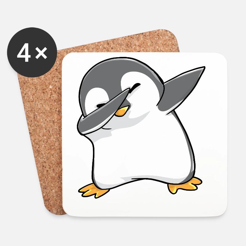 Pinguin Dabbing - Untersetzer (4er-Set) - Weiß