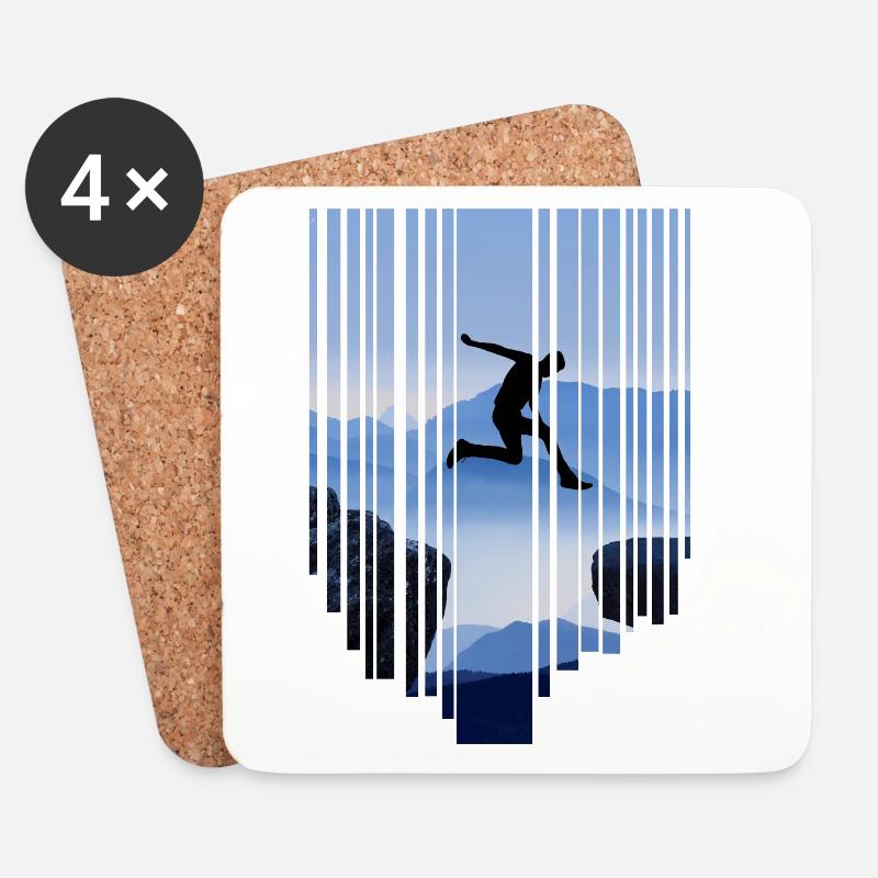 Parkour Sprung - Untersetzer (4er-Set) - Weiß