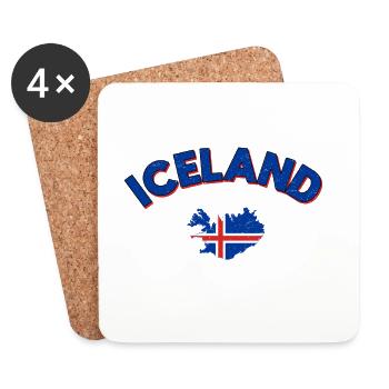 Islande Nation insulaire islandaise - Dessous de verre (lot de 4) - blanc - Devant