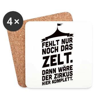 Zirkus Zitat Illustration auf Kleidung - Untersetzer (4er-Set) - Weiß - Vorne