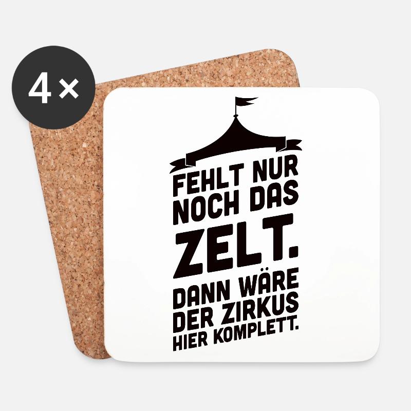 Zirkus Zitat Illustration auf Kleidung - Untersetzer (4er-Set) - Weiß