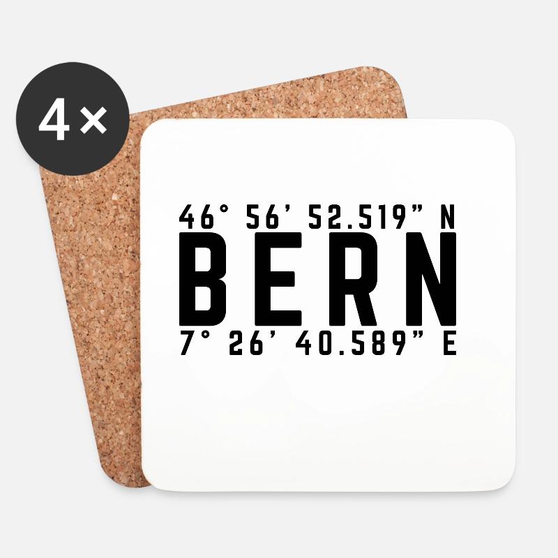 Bern Houptstadt Koordinaten - Untersetzer (4er-Set) - Weiß