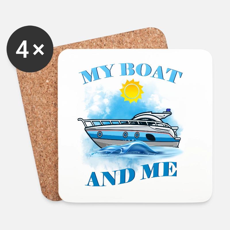 Mein Boot Und Ich - Untersetzer (4er-Set) - Weiß