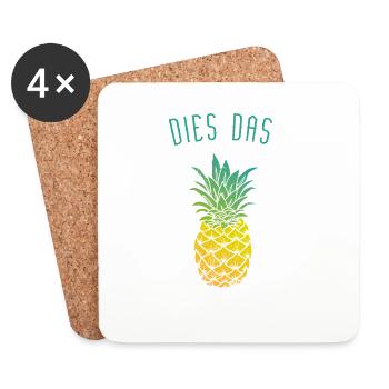 dies das Ananas - Untersetzer (4er-Set) - Weiß - Vorne