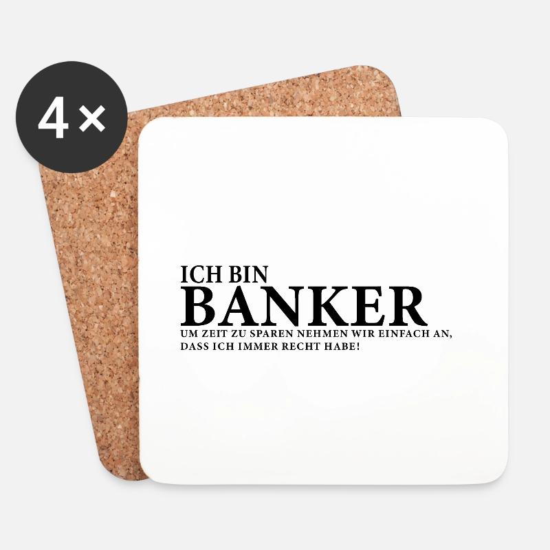 Ich bin Banker - Untersetzer (4er-Set) - Weiß