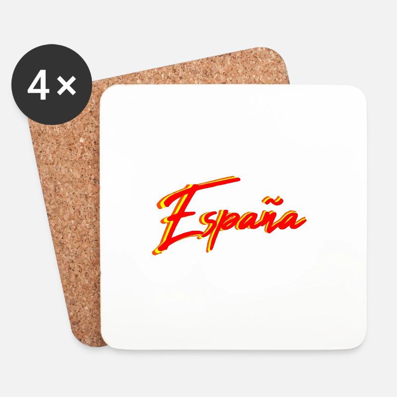 España Neon Schriftzug - Untersetzer (4er-Set) - Weiß