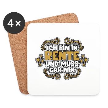 Ich bin in Rente und muss gar nix - Untersetzer (4er-Set) - Weiß - Vorne