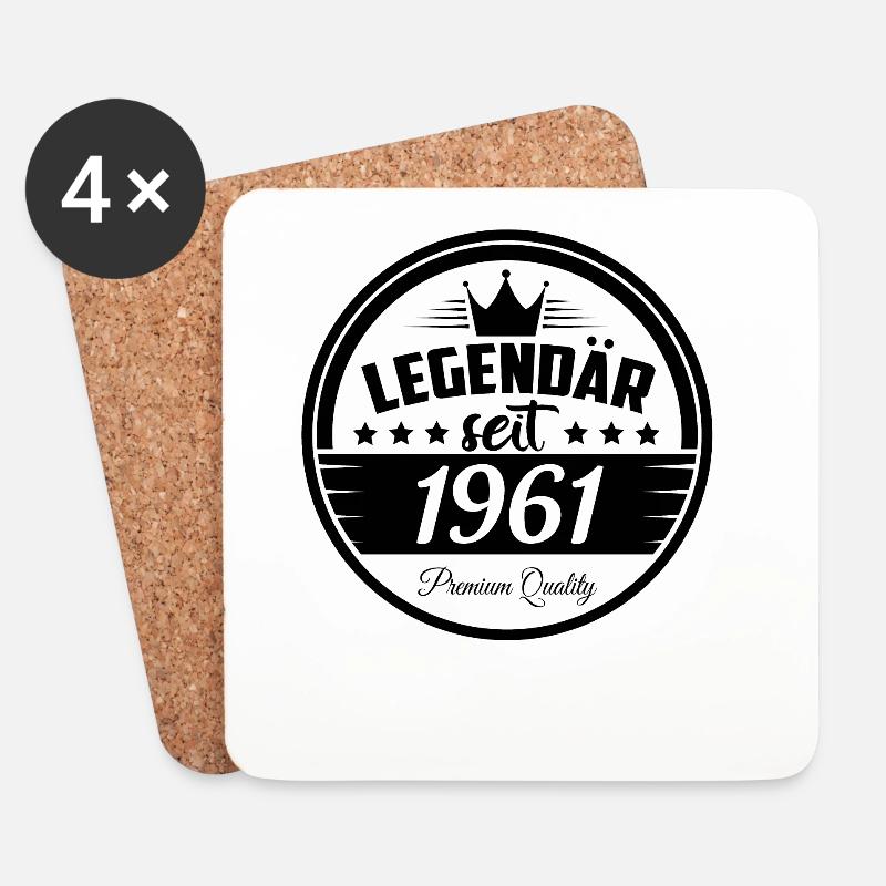 Legendär seit 1961 Geburtstag - Untersetzer (4er-Set) - Weiß