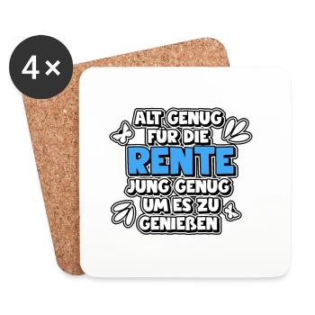 Alt genug für die Rente - jung genug um es zu... - Untersetzer (4er-Set) - Weiß - Vorne