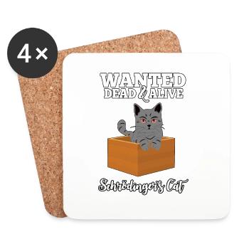 Wanted: Schrödinger's Cat - Dead & Alive Gift - Coasters (set of 4) - white - Front
