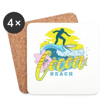 Plage de Cacao - Dessous de verre (lot de 4) - blanc - Devant