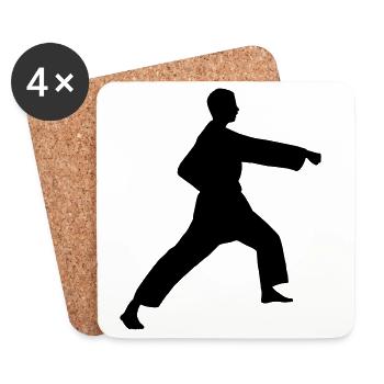 Punsch Karate oder Teakwondo Punsch - Untersetzer (4er-Set) - Weiß - Vorne