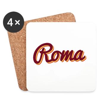Roma Italy typography - Coasters (set of 4) - white - Front