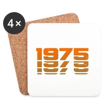 1975 vintage year of birth - Coasters (set of 4) - white - Front