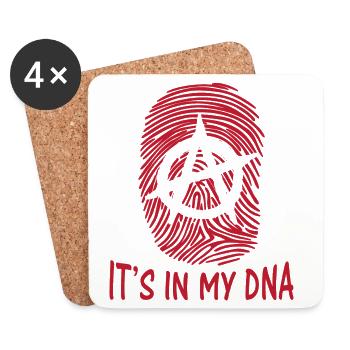 sticker anarchy symbol it's in my dna fingerprint - Coasters (set of 4) - white - Front