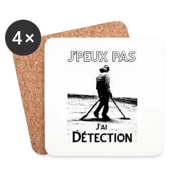 j'peux pas j'ai détection - Dessous de verre (lot de 4) - blanc - Devant