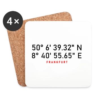 Coordonnées de Francfort - Dessous de verre (lot de 4) - blanc - Devant