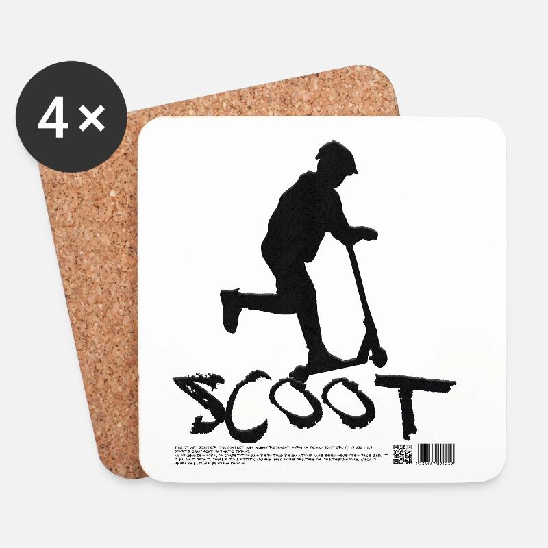 Kickscooter Freestyle Scooting - Untersetzer (4er-Set) - Weiß