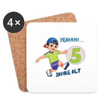 Kindergeburtstagsdesign mit Zahl 5 - Untersetzer (4er-Set) - Weiß - Vorne