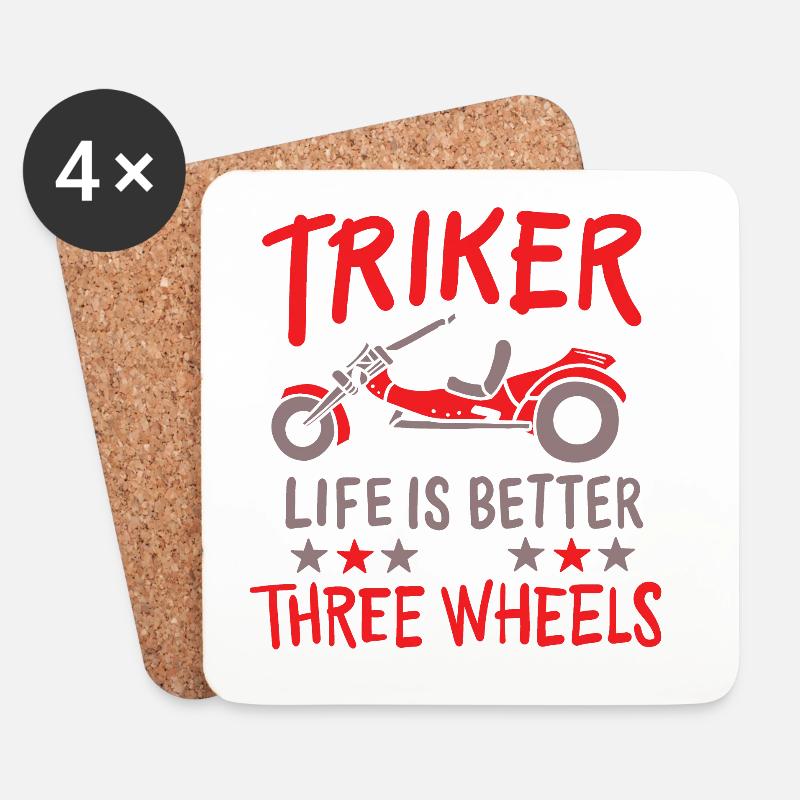 Triker Trike Dreirad - Untersetzer (4er-Set) - Weiß