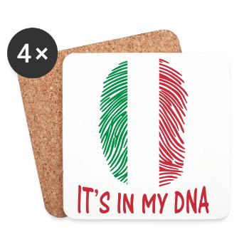 Aufkleber Design Flagge von Italien Italien ist es in meiner DNA - Untersetzer (4er-Set) - Weiß - Vorne