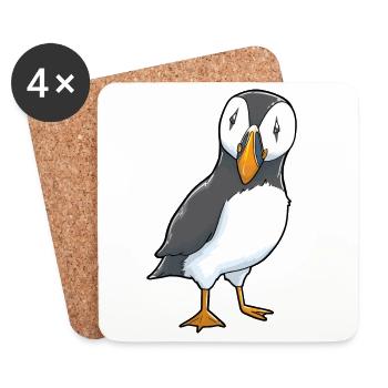 Papageitaucher Puffin - Untersetzer (4er-Set) - Weiß - Vorne