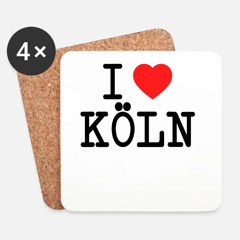 Ich Liebe Köln I Love Cologne Kölner Karneval Fan - Untersetzer (4er-Set) - Weiß