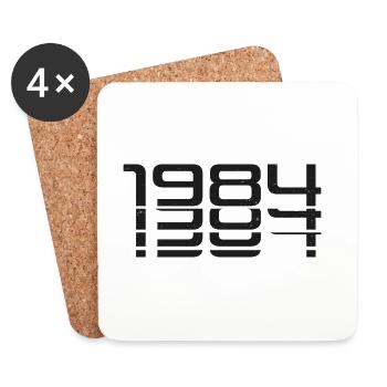 Glitch 1984 Number Art - Coasters (set of 4) - white - Front