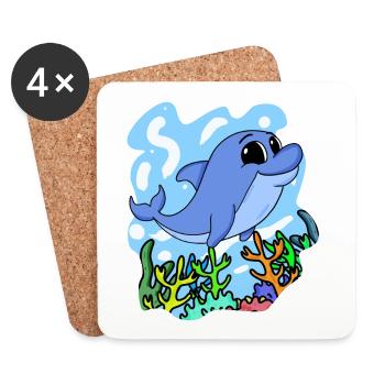 Dolphin - Coasters (set of 4) - white - Front