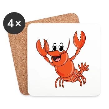 Homard - Dessous de verre (lot de 4) - blanc - Devant