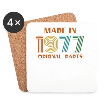 Made in 1977 Geburtstag Original Parts - Untersetzer (4er-Set) - Weiß - Vorne