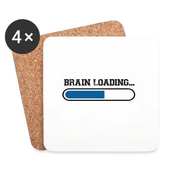 Le cerveau à la charge – Barre de chargement - Dessous de verre (lot de 4) - blanc - Devant