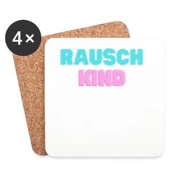 Rauschkind - Wiener Dialekt Kosename für Freunde - Untersetzer (4er-Set) - Weiß - Vorne