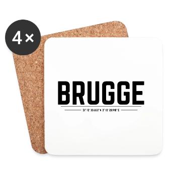 Brugge coordinates - Coasters (set of 4) - white - Front
