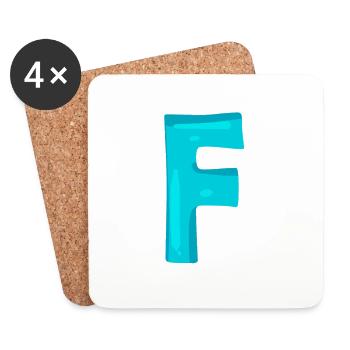 First letter F - Coasters (set of 4) - white - Front