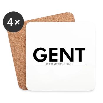 Ghent Belgium coordinates - Coasters (set of 4) - white - Front
