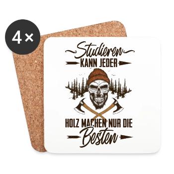Holzfäller - Untersetzer (4er-Set) - Weiß - Vorne