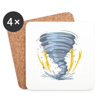 Tornado Hurricane Windsturm Geschenkidee - Untersetzer (4er-Set) - Weiß - Vorne