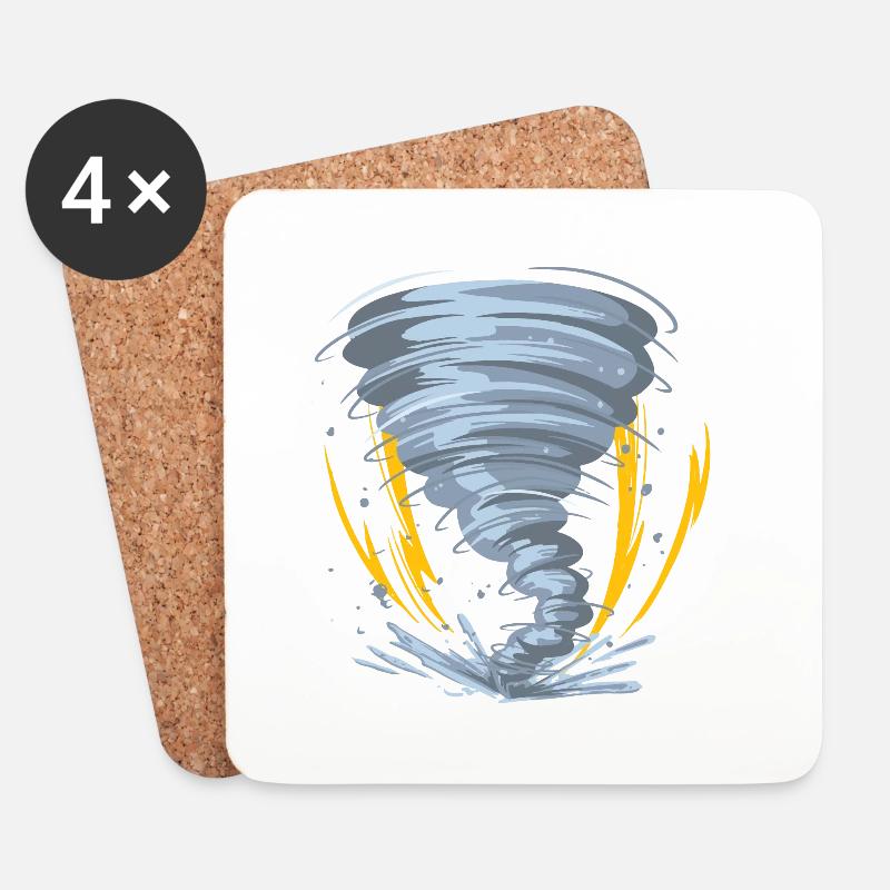 Tornado Hurricane Windsturm Geschenkidee - Untersetzer (4er-Set) - Weiß