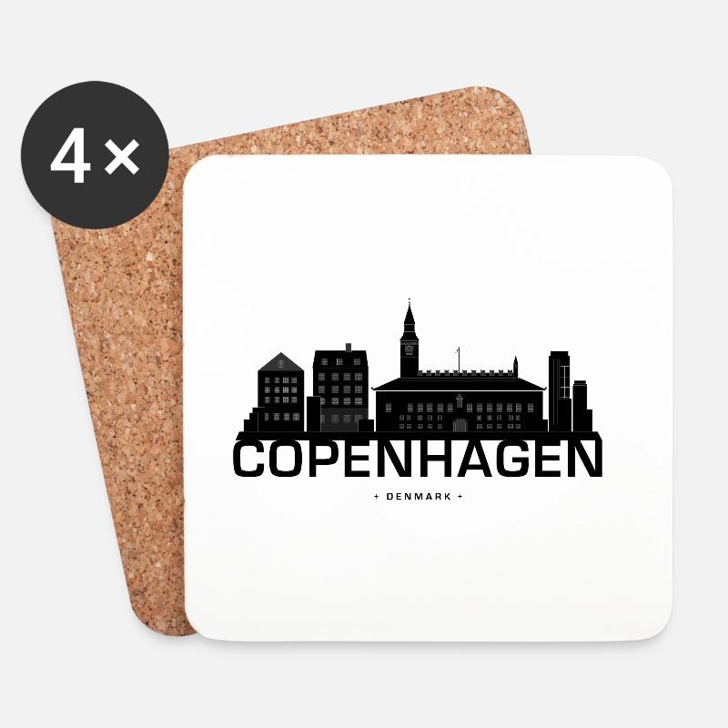 Kopenhagen Skyline Dänemark - Untersetzer (4er-Set) - Weiß