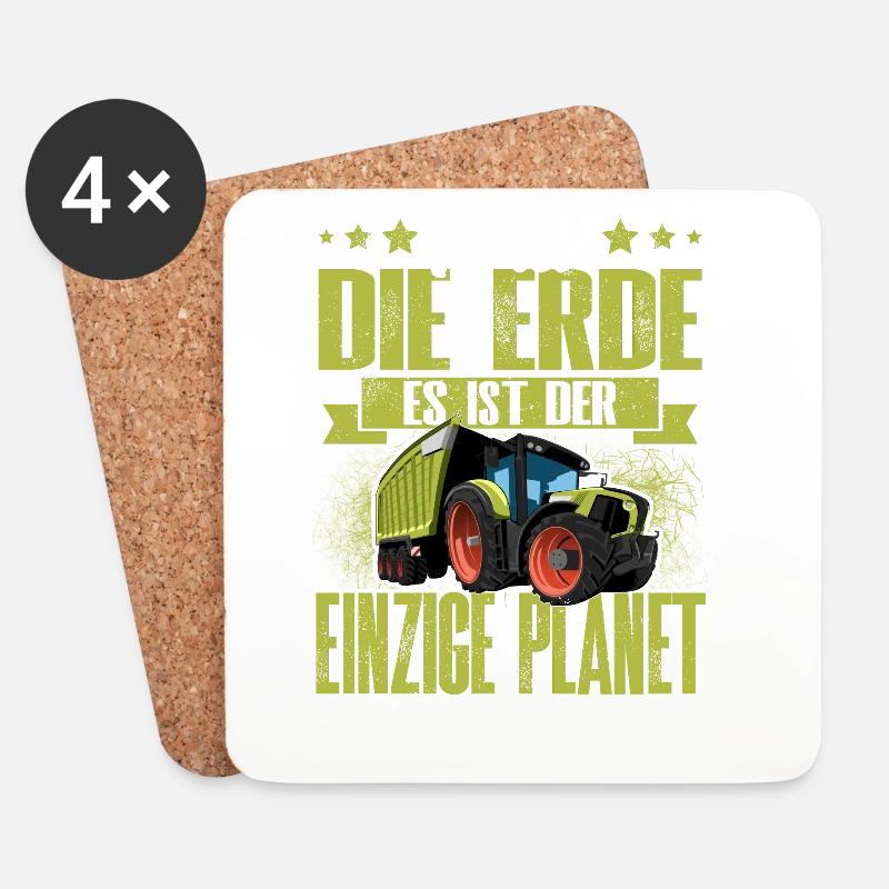 Traktor - Untersetzer (4er-Set) - Weiß