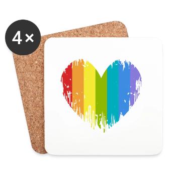 LGBT Heart - Coasters (set of 4) - white - Front
