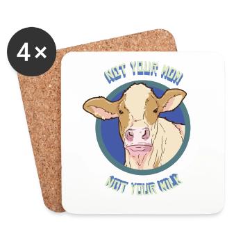 Cow Milk Dairy Products Vegan - Coasters (set of 4) - white - Front
