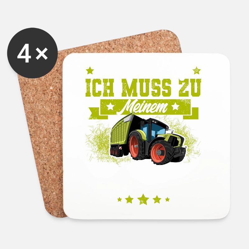 Landwirt Traktor Landwirtschaft - Untersetzer (4er-Set) - Weiß
