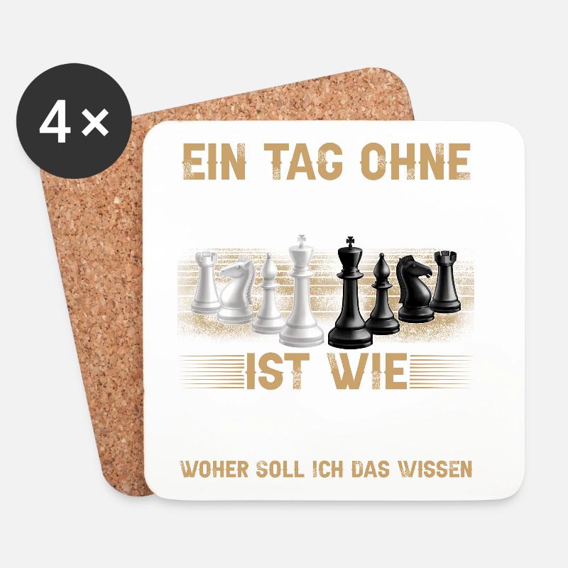 Schach - Untersetzer (4er-Set) - Weiß